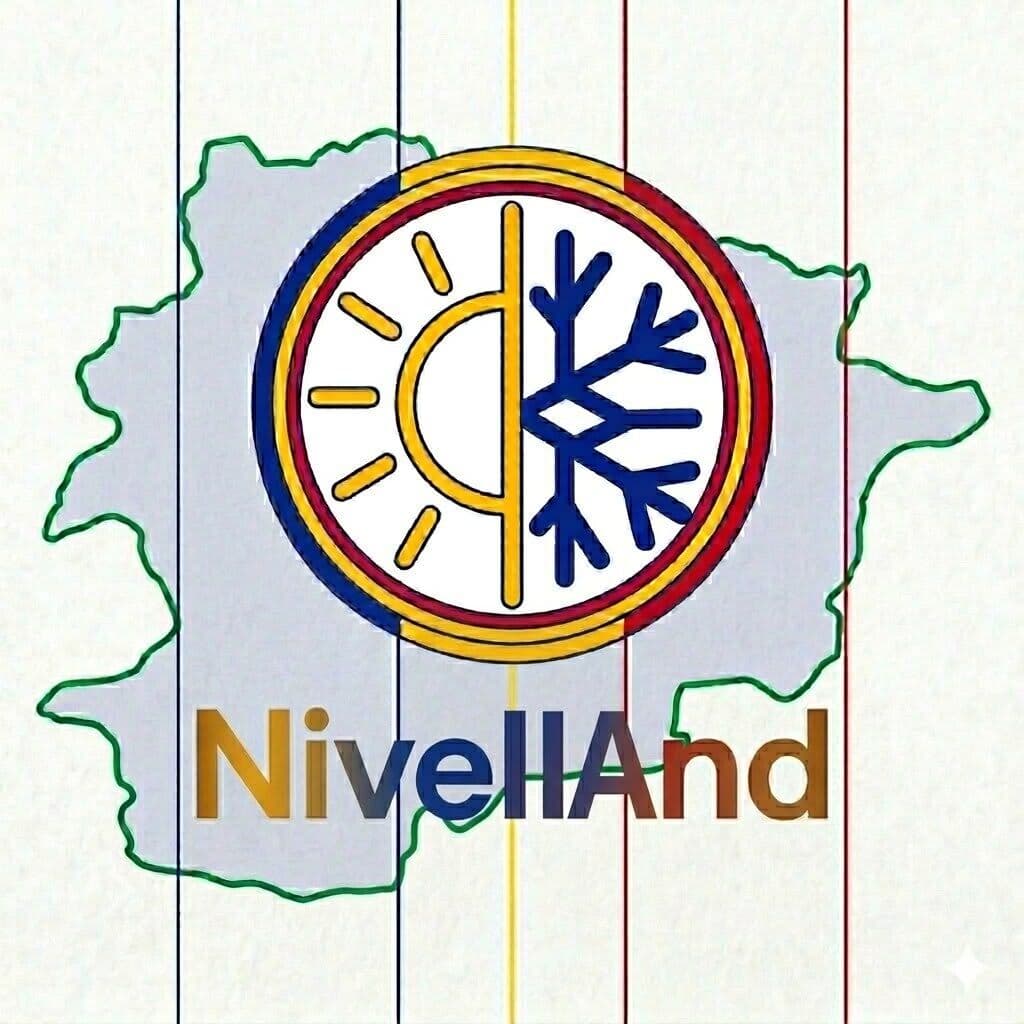 NivellAnd logo over a map of Andorra