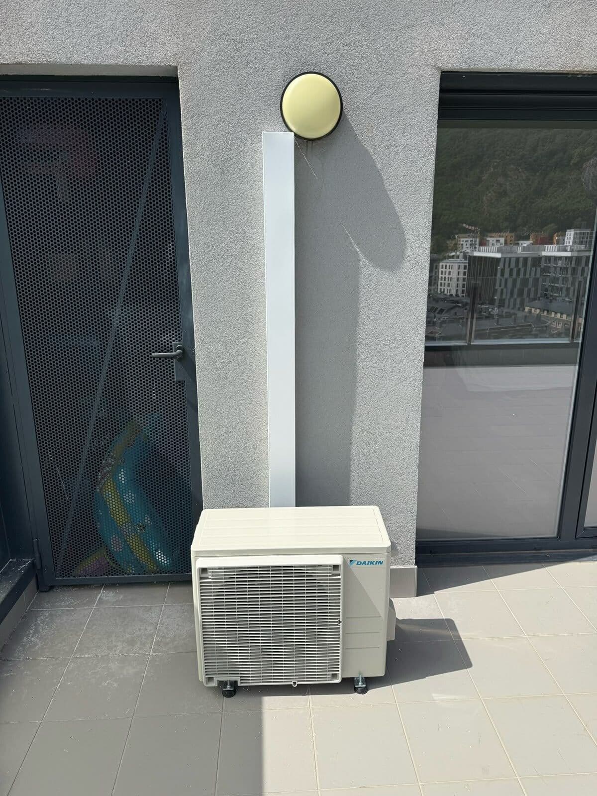 Air conditioning outdoor unit on a terrace